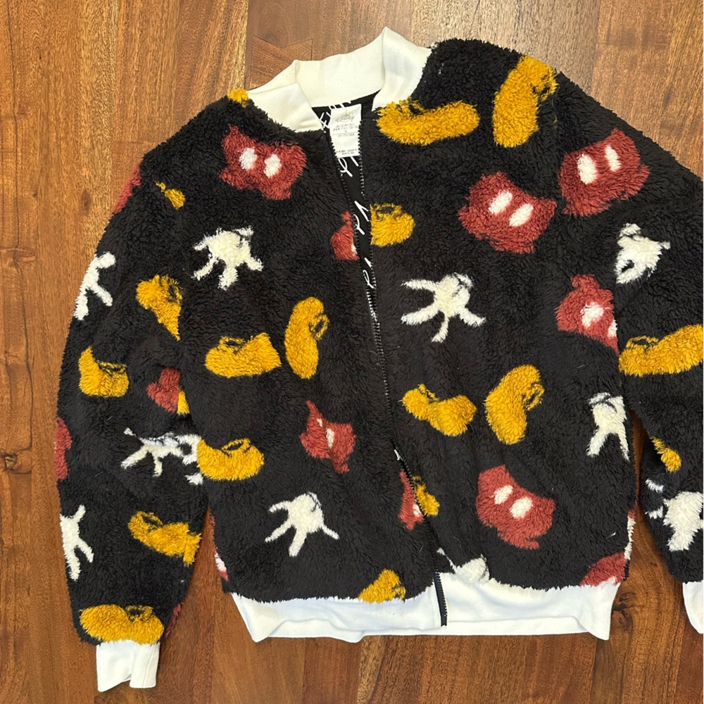 Disney Mickey Mouse Fuzzy Zip Sweater